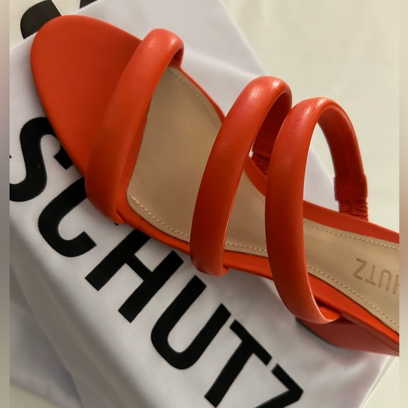Women’s Leather Sandal Schutz with Dust Bag NIB 8.5 Heel Shoes NWT - Picture 6 of 11